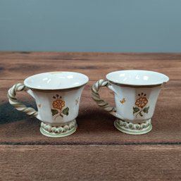 Pair Of Emile Tessier French Faience Cups
