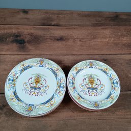 Faenza Italian Faience Grotesque Pattern 3 Dinner Plates & 4 Salad Plates