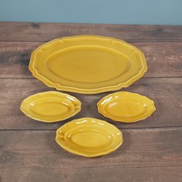 1 Large 3 Small Mustard Yellow Atelier Du Sage Serving Platers