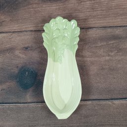 Majolica Celery Pottery Appetizer Tray