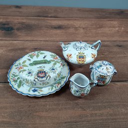 Henriot Quimper Dish Set Cake Dish Tea Put Creamer And Sugar Container