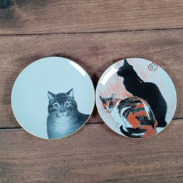 Pair Of Museum Plates With Cats