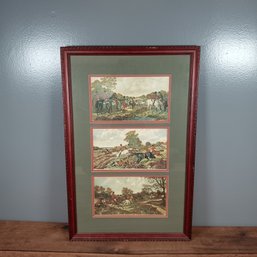 Framed Herrings Fox Hunt Scene Print 26' X 17'
