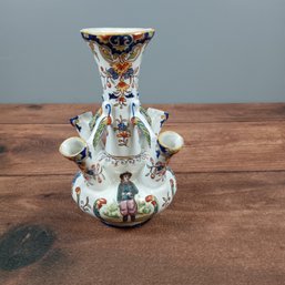 French Rouen Pottery Heraldic Tulipiere 9'