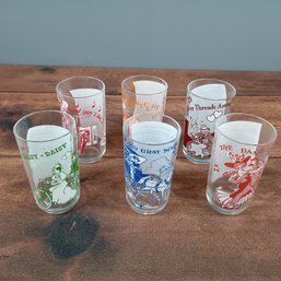 1950's Big Top Peanut Butter Song Glasses Set Of 6 Glasses With Old Song Lyrics