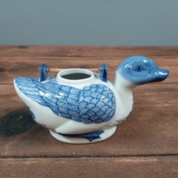 Blue And White Porcelain Duck Teapot