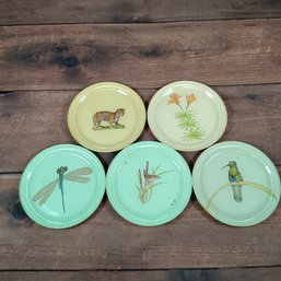 Set Of 5 Hand Painted Decorative Plates
