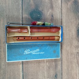 Wooden Purcell Recorder With Box