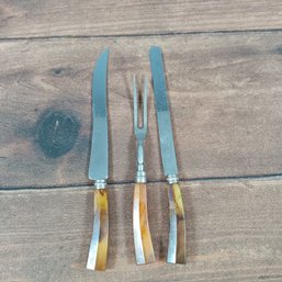 Butterscotch-colored Bakelite Carving Set