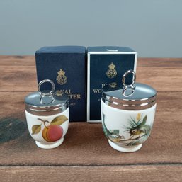 Two Porcelain Royal Worcester Egg Coddlers