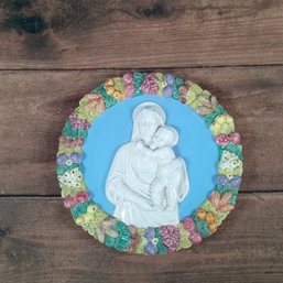 Della Robbia 12' Wall Plate Majolica Italian Madonna Mother Child