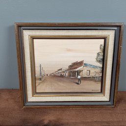 Original Framed Painting Of An Old Town