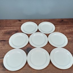 8 Wedgwood Queensware Cream On Cream Embossed Plate