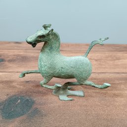 Flying Horse Of Gansu On Swallow Solid Brass 6.5'' Tall Hong Kong