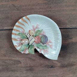 8.5' Relish Dish, Pattern: Oceana (Multicolor Shells) By Fitz & Floyd Circa 2000