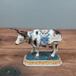 Delft Polychrome Majolica Earthenware Standing Cow