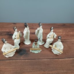 Set Of 7 Asian Musician Sculptures