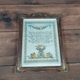 Sampler Needlepoint Friendship 1917 PF Volland Co. Framed