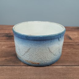 Salt Glaze Butter Crock Butterfly- REPAIRED