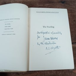 Signed By The Illustrator N.c. Wyeth -The Yearling' By Marjorie Kinnan Rawlings.