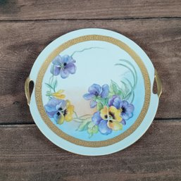 Schumann Bavaria White And Gold Floral Plate 10'