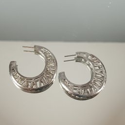 Silver Tone Hop Earrings Missing Backs