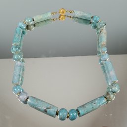 Swirly Blue Jasper Beaded Necklace