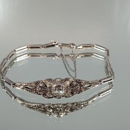 Art Deco Silver Tone Bracelet