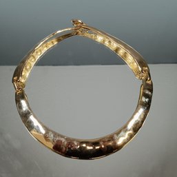 80's Gay Boyer Gold Plated Choker, Designer Articulated Necklace, Collar