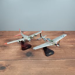 Pair Of Model Airplanes With Stands