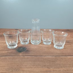 Clear Seeded Bubble Glass Cups And Milk Bottle