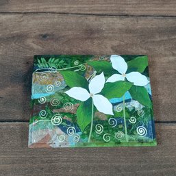 Original Floral Art Work On Wood By Alice Kelly