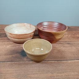 Set Of 3 Handmade Ceramic Serving Bowls