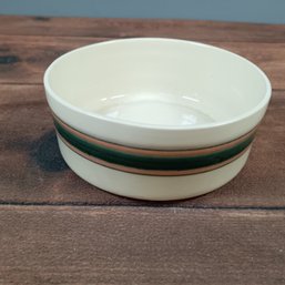 CP Cookson Pottery Cream Green Striped Bowl/Planter #8304