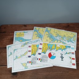 Placements Maps Of The Chesapeake Bay, Martha's Vineyard, Nantucket Island, America Golf Of Newport