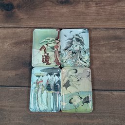 Japanese Trinket Trays Vintage Set Of 4