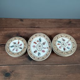 Chinese Famille Rose Porcelain Plates And Serving Tray