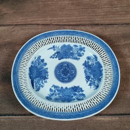8' Blue Fitzhugh Reticulated Dish