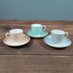 Poole Pottery Multi Colored Teacups And Saucer Set