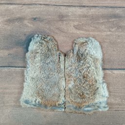Fur Mittens With Leather Palms