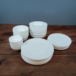 White Mikasa Bone China Dinner Ware Set 35 Pieces
