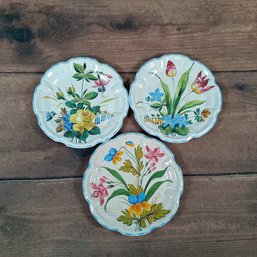 3  Vanro Made In Italy Floral Dinner Plates