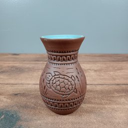 6' Mohawk Pottery Vase With Turtle Beach Scene