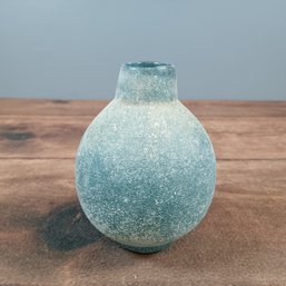 Uttermost Mercede Weathered Blue-green Glass Vase.