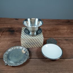 Silver Plate Serving Trays And Stain Steel Bowls
