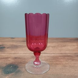 9' Cranberry Glass Vase