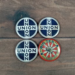 Four Vintage Advertising Hand Mirros