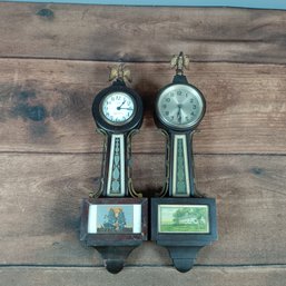 Pair Of New Haven Clock Co. Banjo Clocks