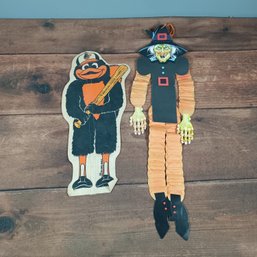 Vintage Baltimore Orioles Patch & Halloween Paper Witch