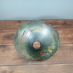 LARGE PARRIOT PAIRPOINT REVERSE-PAINTED LAMP SHADE (rEPAIRED)